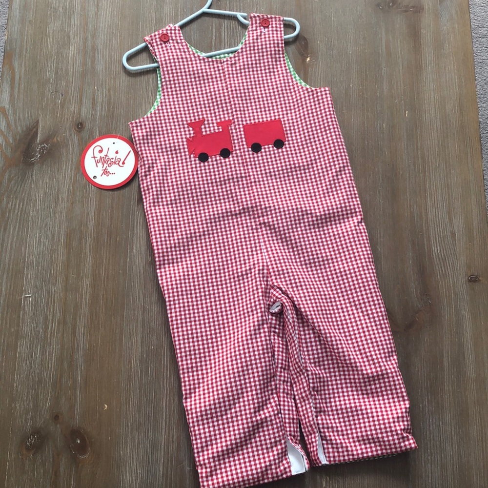 Reverseable Christmas overalls